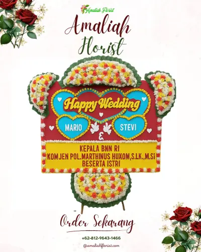 Karangan Papan Bunga Pernikahan di Bajera Utara